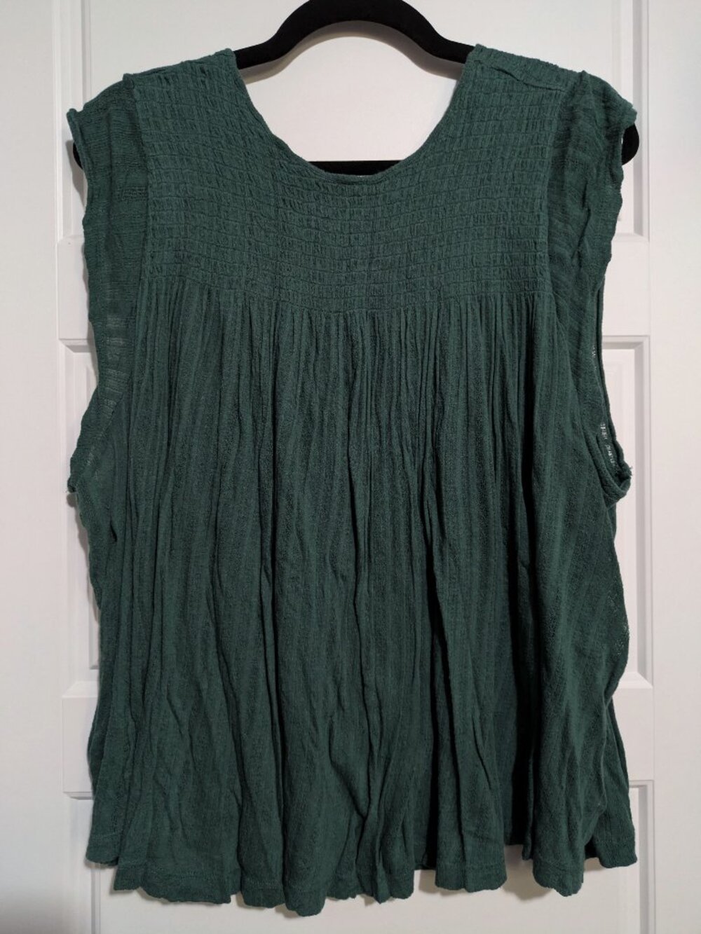 Anthropologie Dark Green Emerald Loose Short Sleeved Cozy Shirt (M)